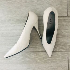 Gucci white pumps